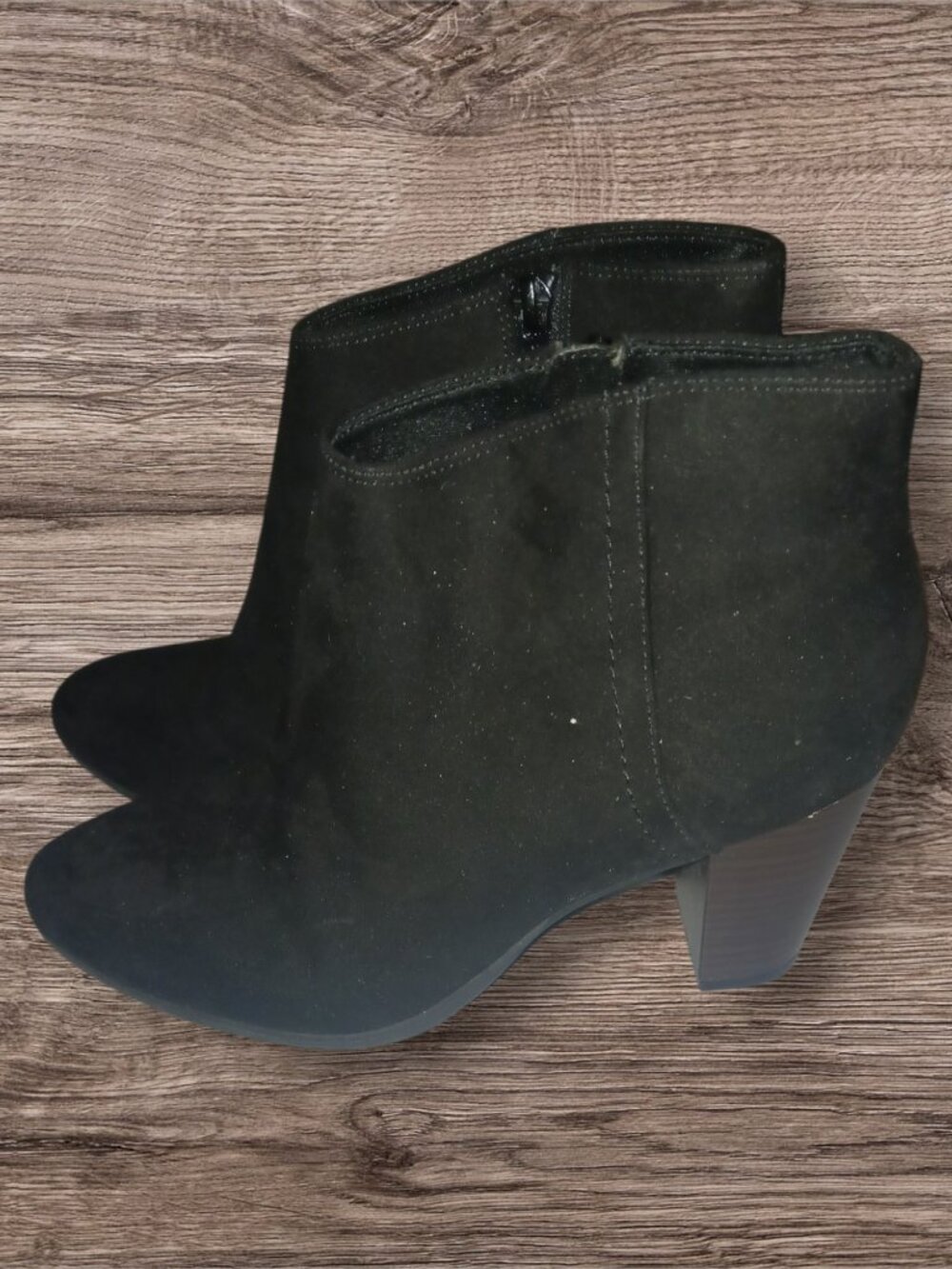 Old Navy Black Ankle Booties Size 8 Block Heel Side Zip Boots Brand: Old Navy